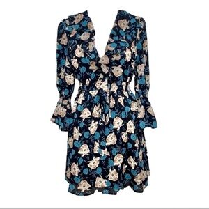 ANAMA Boho Mid-Sleeved Floral Ruffle Dress